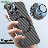 Ultra Thin Carbon Fiber Magnetic Case Magsafe Wireless Charging Frameless Cover