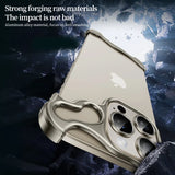 Luxury Alien Titanium Alloy Bumper Phone Case For iPhone 16 15 Pro MaxPlus Metal Lens Film Protection Corner Cover