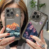 Moon Phone Case Fundas Silicone Mountain Cover