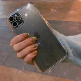 Luxury Glitter Bumper Bling Clear Case For iPhone 16 15 14 Pro Max Plus Silicone Acrylic Cover funda