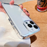 Luxury Transparent Shockproof Armor Case for iPhone 16 15 14 Pro Max Plus Clear Bumper Hard Acrylic Cover