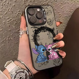 Cool Cartoon Stitch Disneys Magsafe Magnetic Phone Case Creative Border Plated Cover