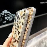 Luxury Cool Leopard Aurora Shell Pattern Phone Case For iPhone 16 15 Pro Max Plus Plating Shiny Shockproof TPU Cover