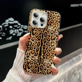 Luxury Cool Leopard Aurora Shell Pattern Phone Case For iPhone 16 15 Pro Max Plus Plating Shiny Shockproof TPU Cover