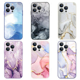 Colorful Marble Case Luxury Silicone Shockproof Lanyard Case Cover