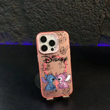 Cool Cartoon Stitch Disneys Magsafe Magnetic Phone Case Creative Border Plated Cover