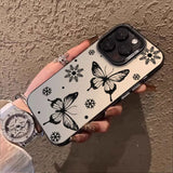 Silver IMD Case Funda Luxury Fashion Butterfly Cover