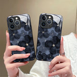 Luxury Flower Pattern Tempered Glass Phone Case Ultra-thin Silicone Cover