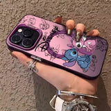 Cool Cartoon Stitch Disneys Magsafe Magnetic Phone Case Creative Border Plated Cover