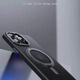 Magnetic 360°Rotation Stand Phone Case With Ring Holder Frosted Transparent Cover