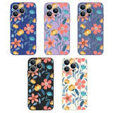 Flowers Soft Silicone Lanyard Case Shockproof Bumper Strip Phone Cover