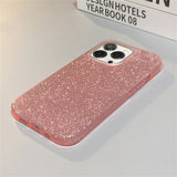 Glitter Bling Gradient Hard PC Thicken Case For iPhone 14 15 16 Pro Max Plus Shockproof Bumper Cover