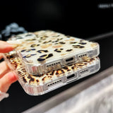 Luxury Cool Leopard Aurora Shell Pattern Phone Case For iPhone 16 15 Pro Max Plus Plating Shiny Shockproof TPU Cover