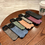 Fashion Phone Case For iPhone 16 15 14 Pro Max Plus Fur Leather Full Lens Protection Cases Cover