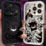 Pokemon Gengar Phone Case for iPhone 15 14 Pro Max Plus Liquid Silicone Shockproof Cover