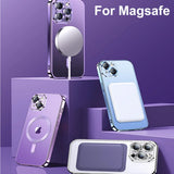 Magnetic Plating Case For iPhone 15 16 Plus Pro Max Camera Lens Protector Glass For Magsafe Wireless Charger Cover