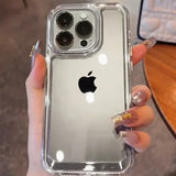 Luxury Silicone Transparent Shockproof Armo Case For iPhone 16 15 Pro Max Plus Clear Protection Cover