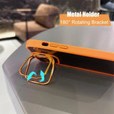 Transparent Bumper Shockproof Case Metal Camera Protection Ring Lens Stand Cover