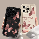 Liquid Silicone Case Butterfly Shockproof Cover