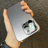 Luxury Tempered Glass Frosted Phone Case Lens Camera Protection Shockproof Bumper Cover