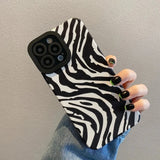 Fashion Zebra Stripes Silicone Case Soft Leather Shockproof Cover