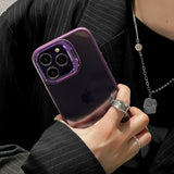 Transparent Bumper Shockproof Case Metal Camera Protection Ring Lens Stand Cover