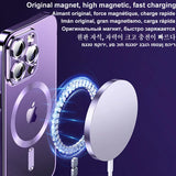 Magnetic Plating Case For iPhone 15 16 Plus Pro Max Camera Lens Protector Glass For Magsafe Wireless Charger Cover