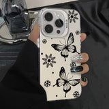 Silver IMD Case Funda Luxury Fashion Butterfly Cover