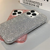 Glitter Bling Gradient Hard PC Thicken Case For iPhone 14 15 16 Pro Max Plus Shockproof Bumper Cover