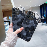 Luxury Flower Pattern Tempered Glass Phone Case Ultra-thin Silicone Cover