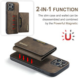 DG.MING 2In1 Detachable Magnetic Leather Wallet Phone Case Wallet+Basic Case