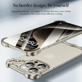 Luxury Alien Titanium Alloy Bumper Phone Case For iPhone 16 15 Pro MaxPlus Metal Lens Film Protection Corner Cover