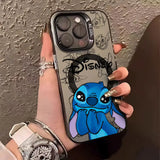 Cool Cartoon Stitch Disneys Magsafe Magnetic Phone Case Creative Border Plated Cover