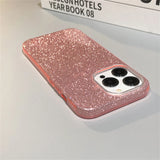 Glitter Bling Gradient Hard PC Thicken Case For iPhone 14 15 16 Pro Max Plus Shockproof Bumper Cover