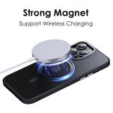 Magnetic 360°Rotation Stand Phone Case With Ring Holder Frosted Transparent Cover