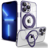 Luxury Plating Clear Rotating Magnetic Stand Phone Case Back Cover