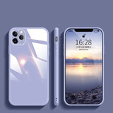 Soft Silicone Frame Case For iPhone 15 14 Pro Max Plus Toughened Glass Back Cover YTT