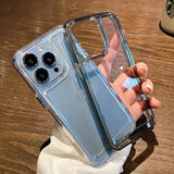 Luxury Silicone Transparent Shockproof Armo Case For iPhone 16 15 Pro Max Plus Clear Protection Cover