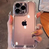 Luxury Silicone Transparent Shockproof Armo Case For iPhone 16 15 Pro Max Plus Clear Protection Cover