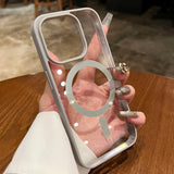 Luxury Magsafe Transparent Case For iPhone 16 15 Pro Max Plus Magnetic Wireless Charge Cases Cover