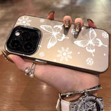 Silver IMD Case Funda Luxury Fashion Butterfly Cover