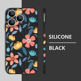 Flowers Soft Silicone Lanyard Case Shockproof Bumper Strip Phone Cover