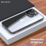 Luxury Tempered Glass Clear Case Transparent Hard Case Fundas