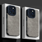 Fashion Phone Case For iPhone 16 15 14 Pro Max Plus Fur Leather Full Lens Protection Cases Cover