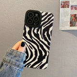 Fashion Zebra Stripes Silicone Case Soft Leather Shockproof Cover