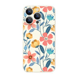 Flowers Soft Silicone Lanyard Case Shockproof Bumper Strip Phone Cover