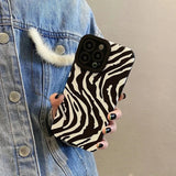 Fashion Zebra Stripes Silicone Case Soft Leather Shockproof Cover