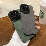 Fashion Phone Case For iPhone 16 15 14 Pro Max Plus Fur Leather Full Lens Protection Cases Cover