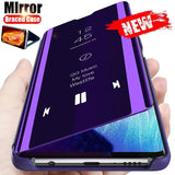 Flip mirror cases cover For iphone stand book Protection coque