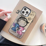 Cool Cartoon Stitch Disneys Magsafe Magnetic Phone Case Creative Border Plated Cover